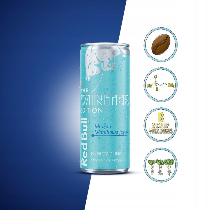 Red Bull Napój energetyczny Ice Edition waniliowa jagoda 12x250ml puszka
