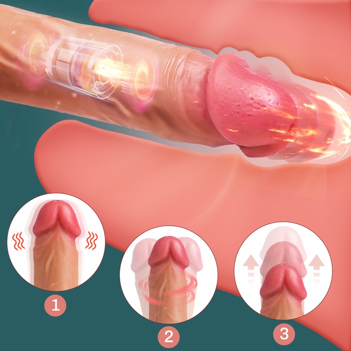 realistyczne dildo Analne wibrator z pilotem 21.5cm, 8 wibracji i 6 pchnięć