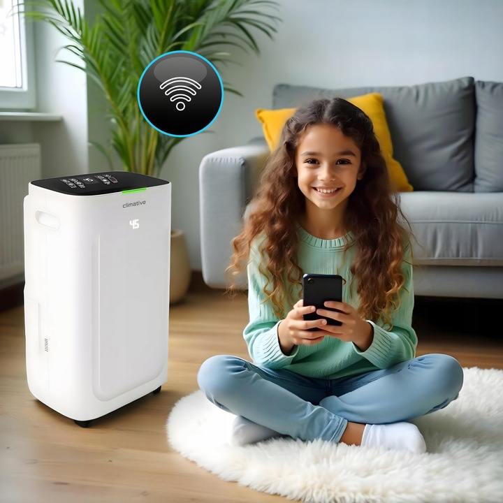 Osuszacz powietrza 20l oczyszczacz 2w1 Silent UV ION WiFi HEPA do 50m²