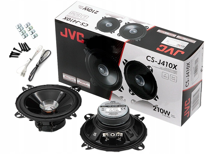 JVC CS-J410X | Głośniki 10cm 210W Dual-Cone | Samochodowe 100mm 90dB