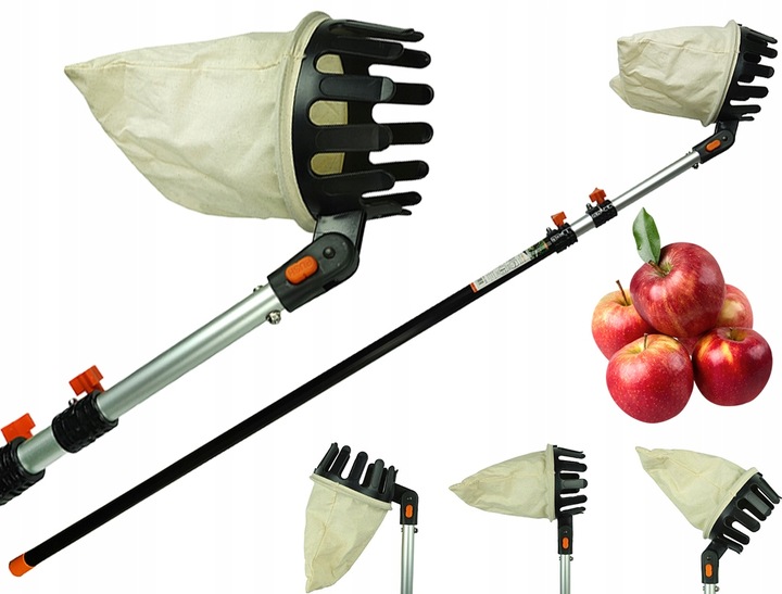 Zbierak do owoców teleskopowy trzonek koszt z tkaniny 3,75m