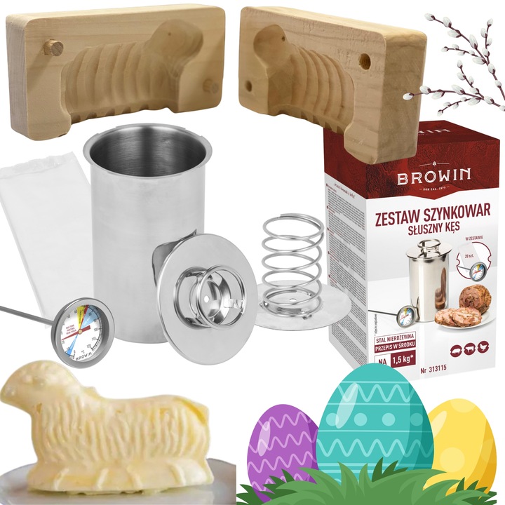 Szynkowar 1,5kg ZESTAW worki termometr + forma BARANEK wielkanocny do masła