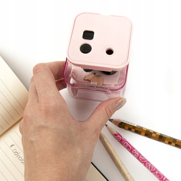 KIDEA RÓŻOWA TEMPERÓWKA ELEKTRYCZNA PODWÓJNA 2 GRUBOŚCI KREDEK 6-7/8-12 mm