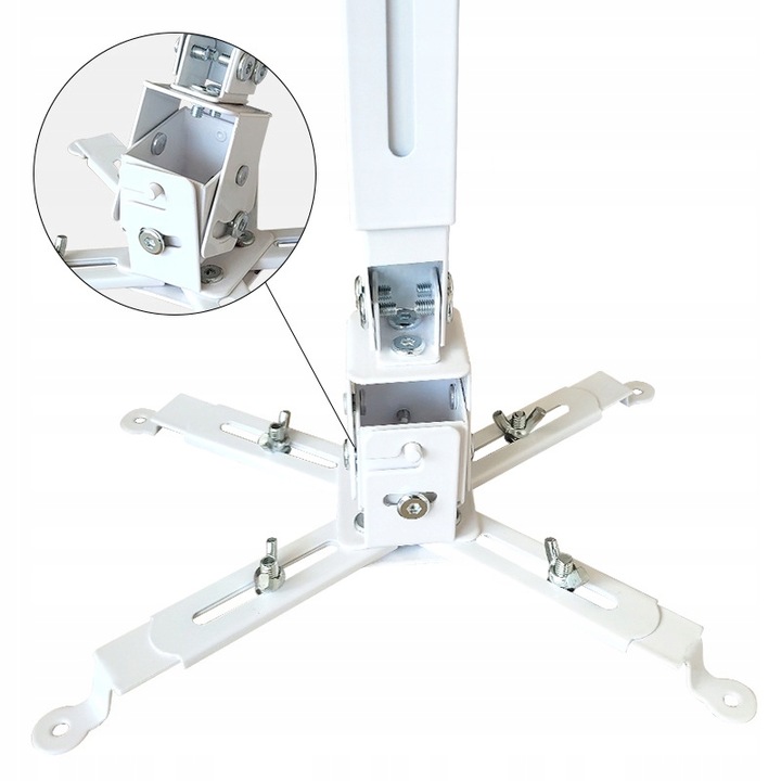 UCHWYT WIESZAK DO PROJEKTORA SUFITOWY ŚCIENNY 3w1 BIAŁY