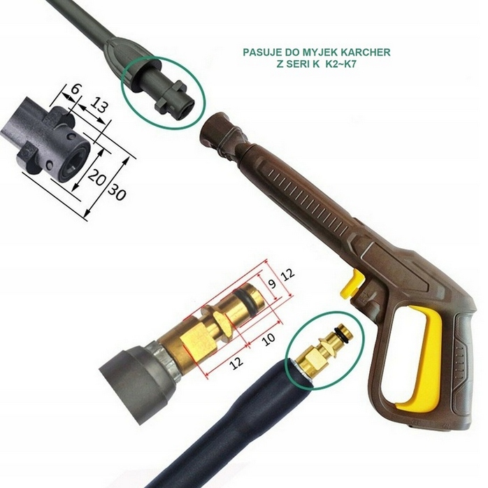 Pistolet ciśnieniowy do myjki Karcher K2-K7 – Mocny, Wytrzymały