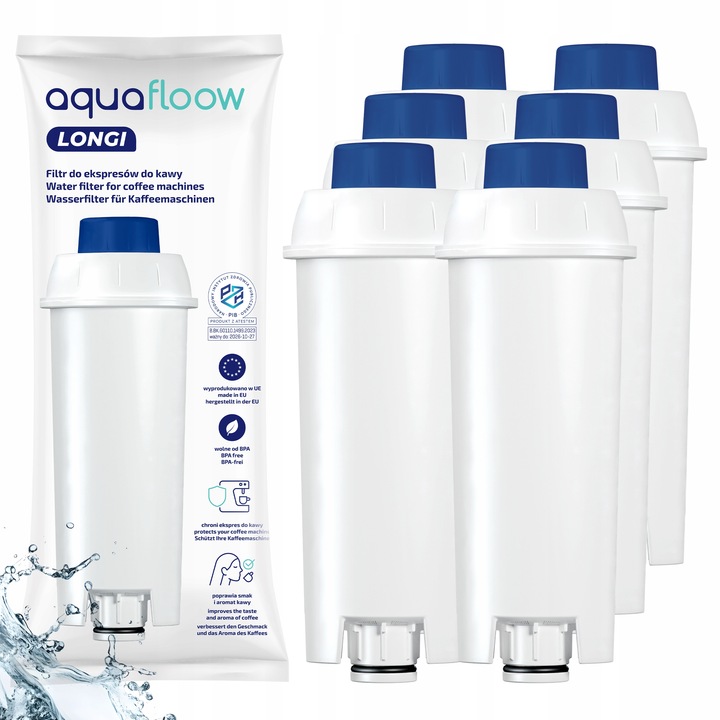 6x AquaFloow filtr do ekspresu Delonghi Dinamica Magnifica - zamiennik