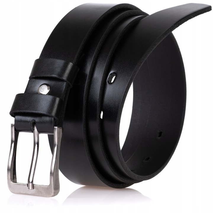 SEPHER Pasek Męski Skórzany CZARNY garnitur spodni