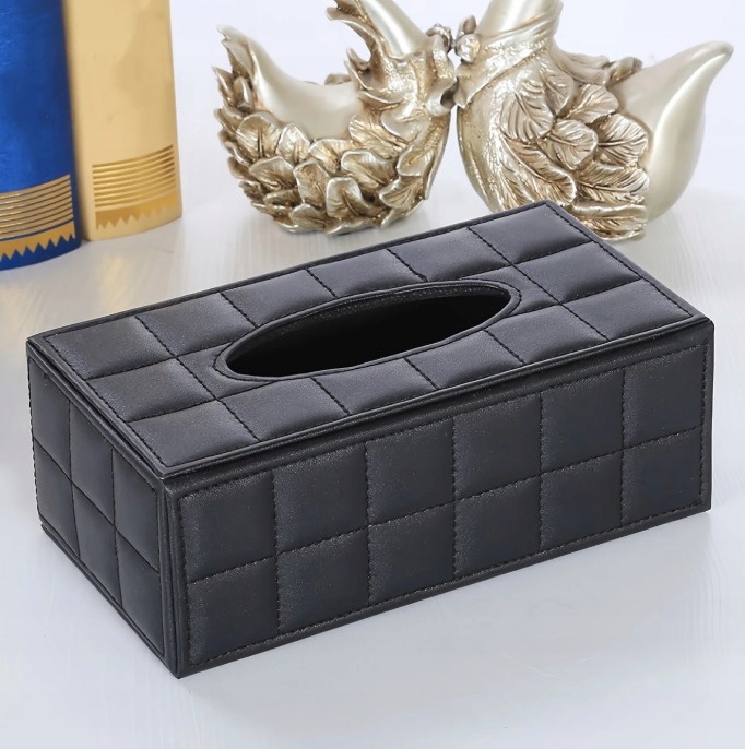 POJEMNIK PUDEŁKO NA CHUSTECZKI CHUSTECZNIK CZARNY ETUI Elegancki