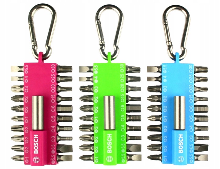 ZESTAW 21 sztuk BITÓW i KOŃCÓWEK BOSCH w uchwycie