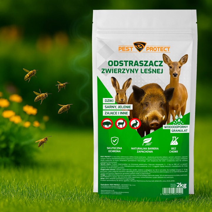 ODSTRASZACZ ŚRODEK NA DZIKI DZIKÓW SARNY ZAJĄCE NATURALNY GRANULAT 2KG