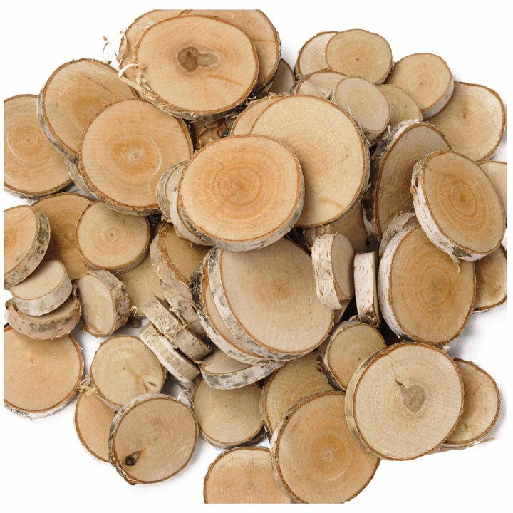 Plastry drewniane, plaster drewna, 3-9 cm - 1 kg wysuszone krążki brzozowe