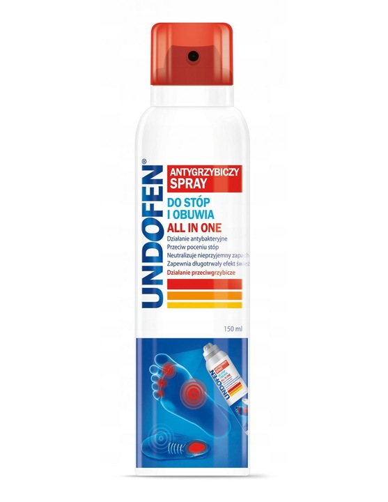 UNDOFEN Spray do Stóp i Obuwia Antygrzybiczy 150 ml Świeżość i Komfort