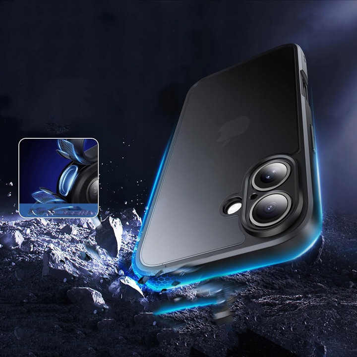 Etui do iPHONE 16 + 2x SZKŁO WZMACNIANE do MagSafe PREMIUM CASE MATOWE 360°