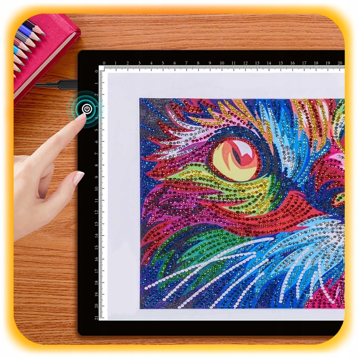 PODŚWIETLANA DESKA KREŚLARSKA LED TABLET GRAFICZNY DO RYSOWANIA A4 PREZENT