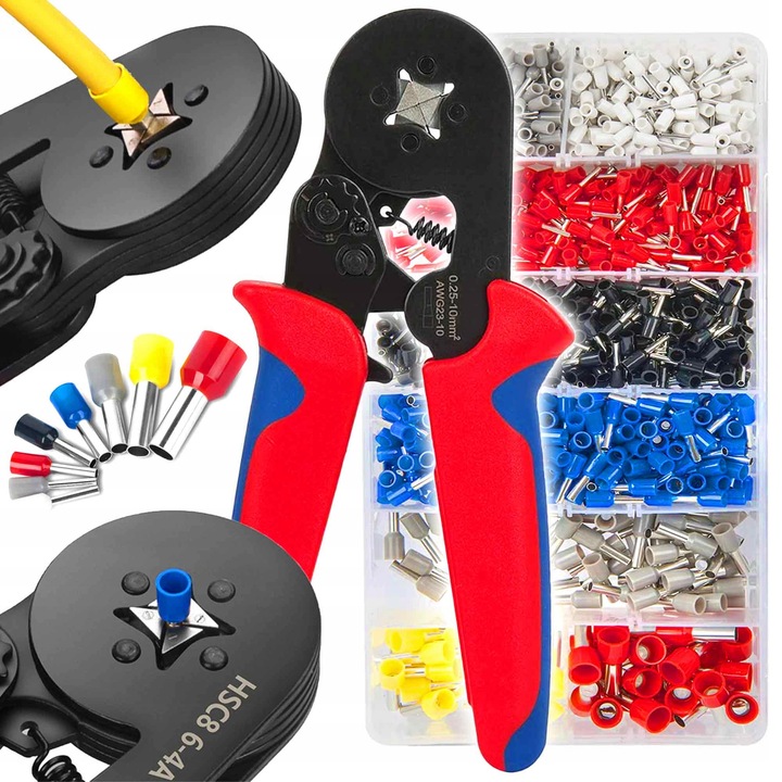 ZACISKARKA DO TULEJEK PRZEWODÓW KABLI PRASKA KONEKTORÓW 1800 SZT