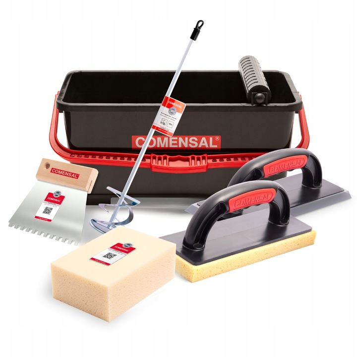 COMENSAL ZESTAW GLAZURNICZY WIADRO NARZĘDZIA DO FUGOWANIA 12L S+ 7 el.