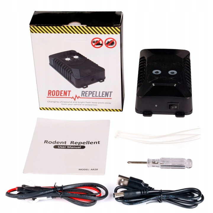 Samochodowy ODSTRASZACZ gryzoni na KUNY do AUTA ultradzwiekowy na