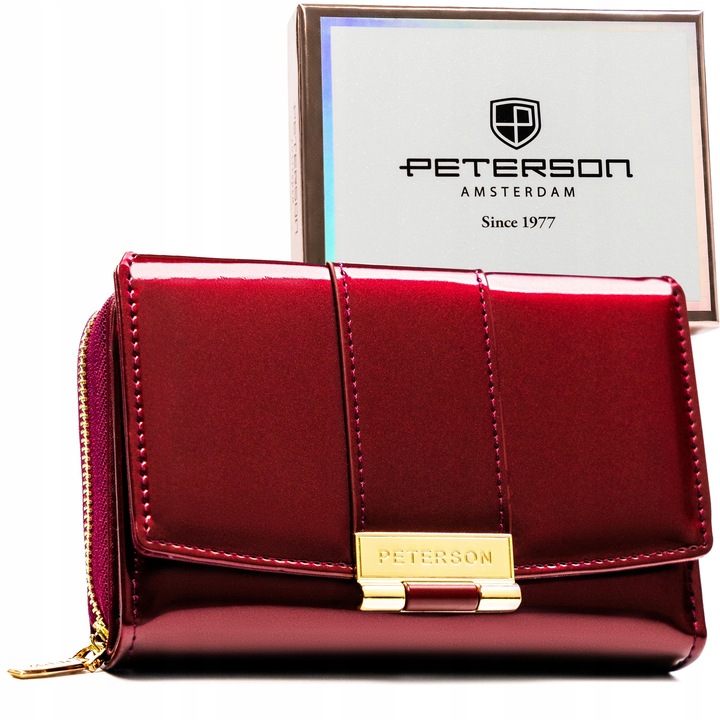 Peterson damski portfel ze skóry ekologicznej w kwiaty pionowy na