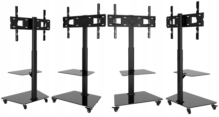 Stojak podlogowy TV na kółkach mobilny 32 40 43 48 50 55 58 65 cali