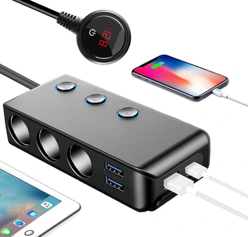 ROZDZIELACZ ROZGAŁĘŹNIK ZAPALNICZKI 4 USB QC i PD