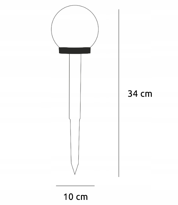 12x Lampa ogrodowa wbijana LED SOLARNA KULA BIAŁA 10 cm