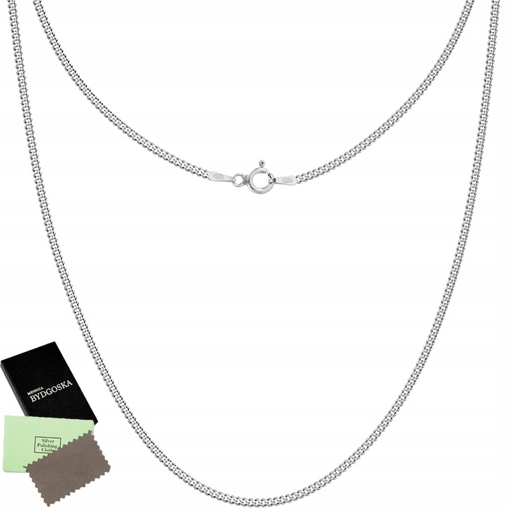 ŁAŃCUSZEK SREBRNY PRÓBA 925 PANCERKA 60 CM NA PREZENT