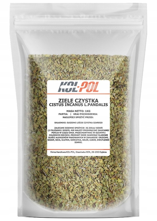 CZYSTEK SUSZONY 1kg Cistus Incanus ziele czystka herbata jakość Kol-Pol