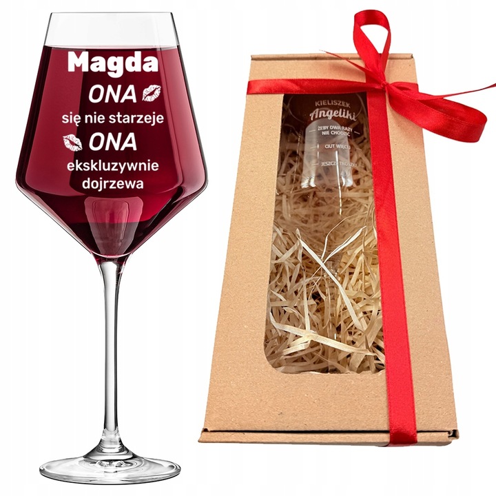 KIELISZEK DO WINA Z GRAWEREM prezent dla przyjaciółki żony urodziny 18-99