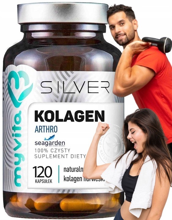 KOLAGEN MyVita Silver Pure 100% Arthro Kwas hialuronowy GLUKOZAMINA 120kaps