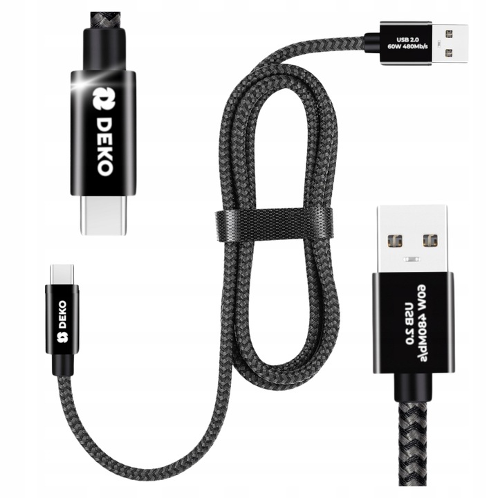 KABEL USB C SZYBKIE ŁADOWANIE DO SAMSUNG ANDROID AUTO DEKO KRÓTKI 0.5M 60W