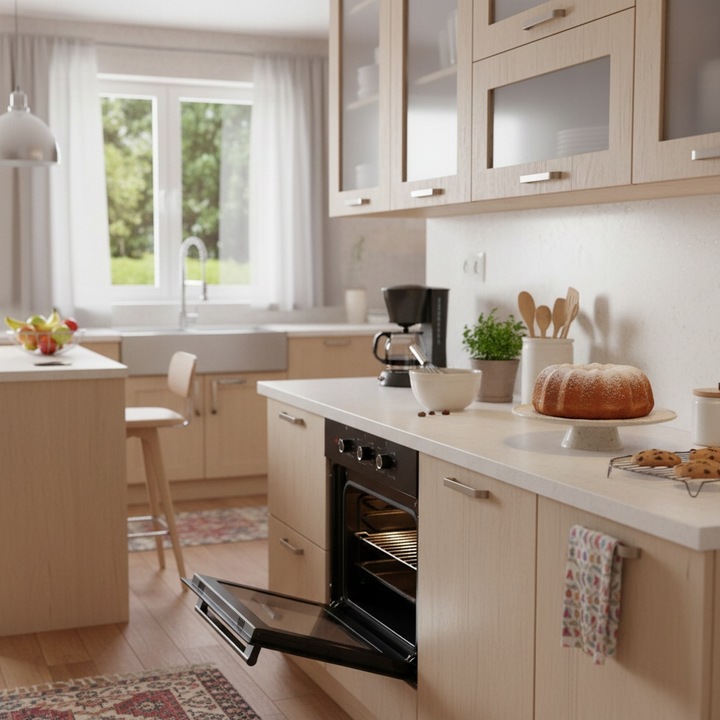 PIEKARNIK DO ZABUDOWY GŁĘBOKOŚĆ 55cm ELEKTRYCZNY 50L CZARNY POKRĘTŁA