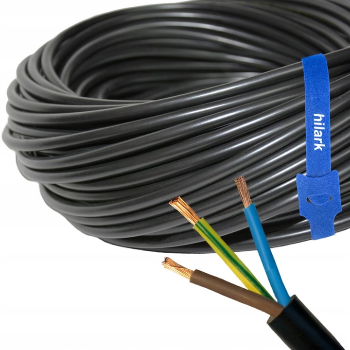Przewód kabel H05VV-F OWY 3x1,5mm2 na PRZEDŁUŻ 50m czarny