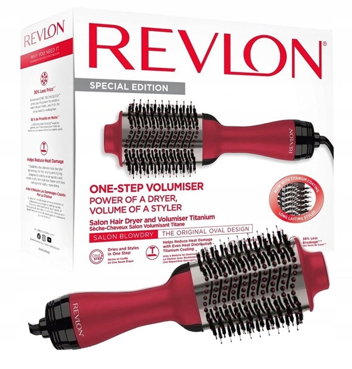 SUSZARKA DO WŁOSÓW LOKÓWKA PROSTOWNICA BORDOWA TYTANOWA REVLON