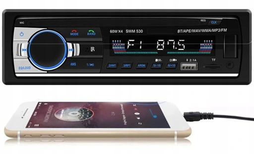 Radio Samochodowe Bluetooth 1Din USB AUX TF Pilot