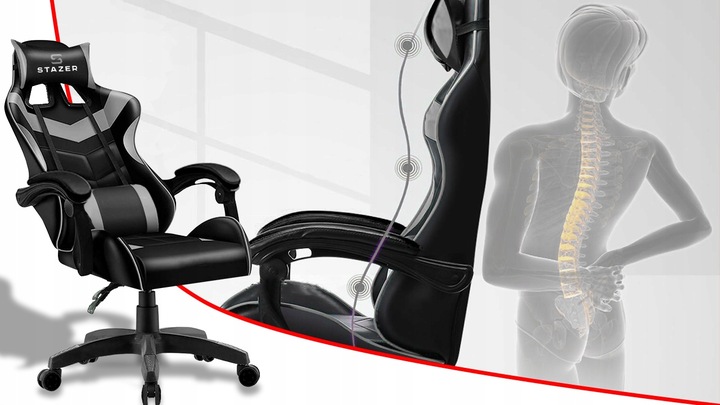 FOTEL KUBEŁKOWY OBROTOWY REGULOWANY GAMINGOWY KRZESŁO GRACZA DO KOMPUTERA