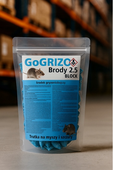 MOCNA TRUTKA NA SZCZURY MYSZY BRODIFAKUM KOSTKA WOSKOWA NA GRYZONIE