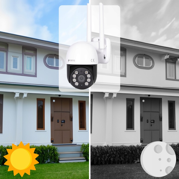 KAMERA ZEWNĘTRZNA OBROTOWA IP WIFI 8MPX 4K ULTRA HD 4x ZOOM DO MONITORINGU