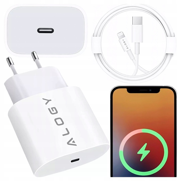 ŁADOWARKA SZYBKA USB C 20W +KABEL LIGHTNING DO IPHONE 12 13 14 PRO MAX PLUS