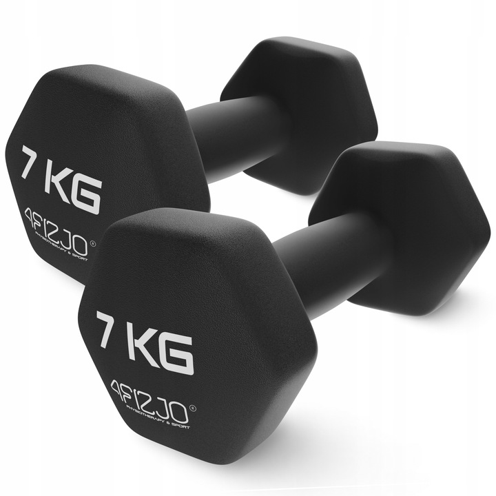 HANTLE CIĘŻARKI DO ĆWICZEŃ HANTELKI ŻELIWNE ANTYPOŚLIZGOWE ZESTAW 2x7 KG