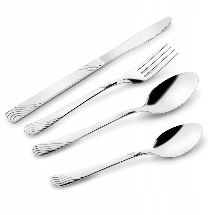 Nierdzewne SZTUĆCE OBIADOWE kpl DLA 6 OS zestaw sztućców DO ZMYWARKI Tadar