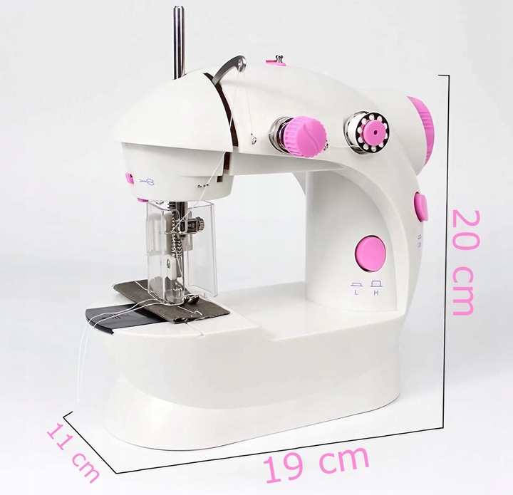 PRAWDZIWA MASZYNA DO SZYCIA DLA DZIECI + IGŁA NICI Z OSŁONĄ NA PALCE LAMPKA