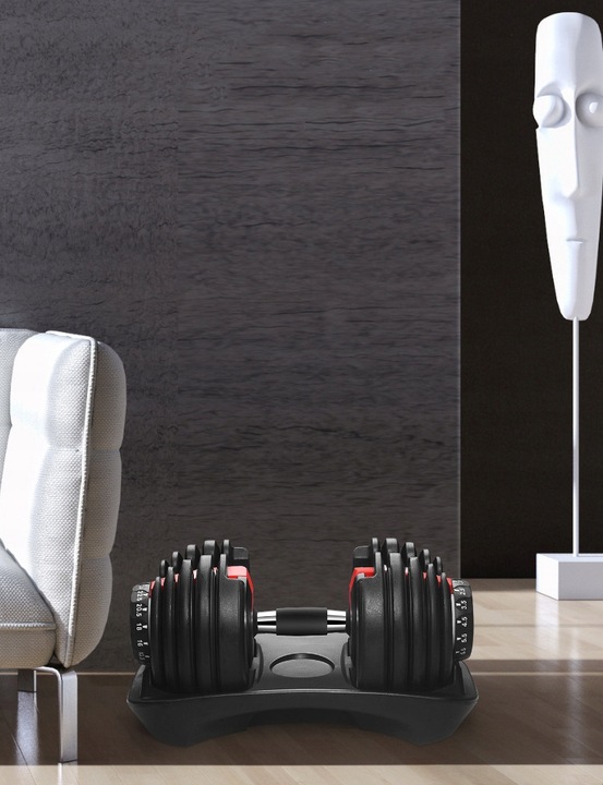 HANTLE REGULOWANE ŻELIWNE HANTEL 2,5-24KG + STOJAK szybka płynna