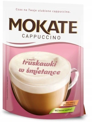 Pyszna Kawa Cappuccino Truskawka w Śmietance 110g Mokate x8
