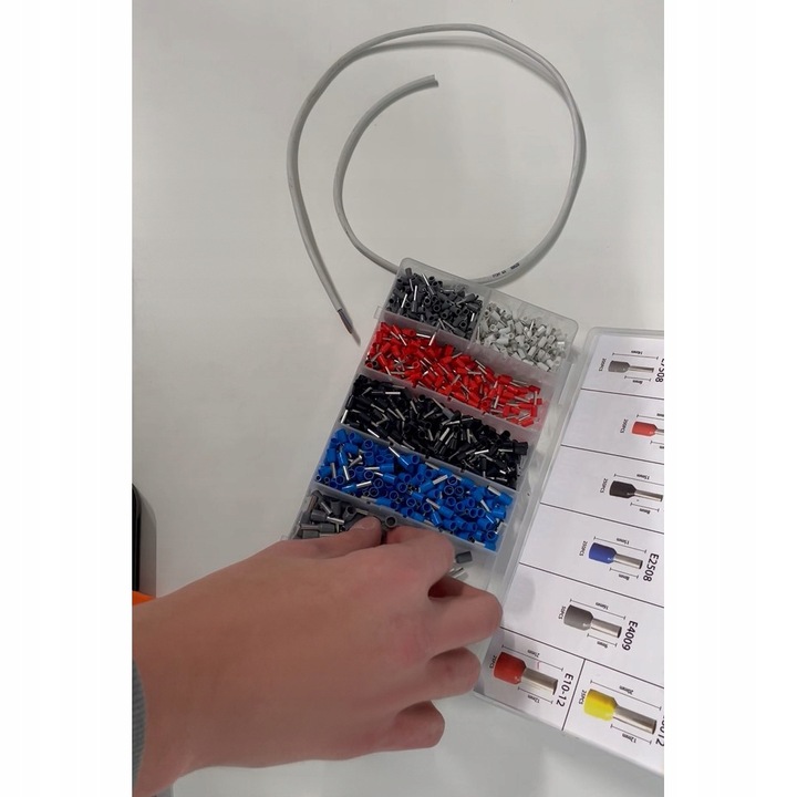 Zaciskarka do Tulejek Praska do Konektorów Kabli + 1200 Końcówek 0,5 -