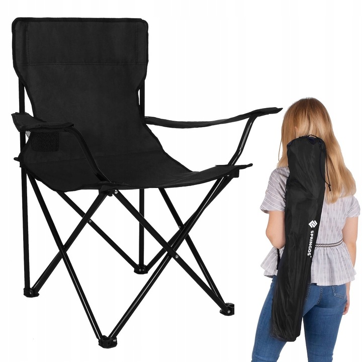KRZESŁO TURYSTYCZNE WĘDKARSKIE SKŁADANE DUŻE FOTEL XXL KRZESEŁKO KEMPINGOWE