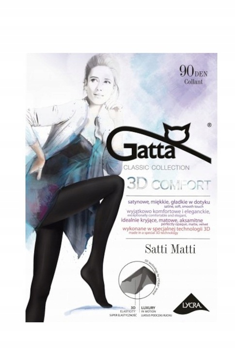 Gatta Rajstopy SATTI MATTI 90 den Lycra NERO 4-L