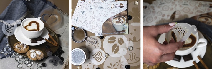 Szablony do Dekoracji KAWY i CIASTEK 7 i 11cm Wielorazowe 14 szt. ZIMA