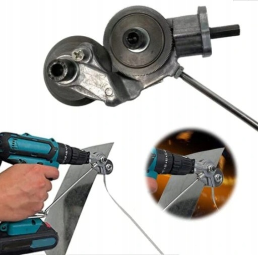 ADAPTER DO CIĘCIA BLACHY NA WIERTARKĘ WKRĘTARKĘ UNIWERSALNE NOŻYCE DO BLACH