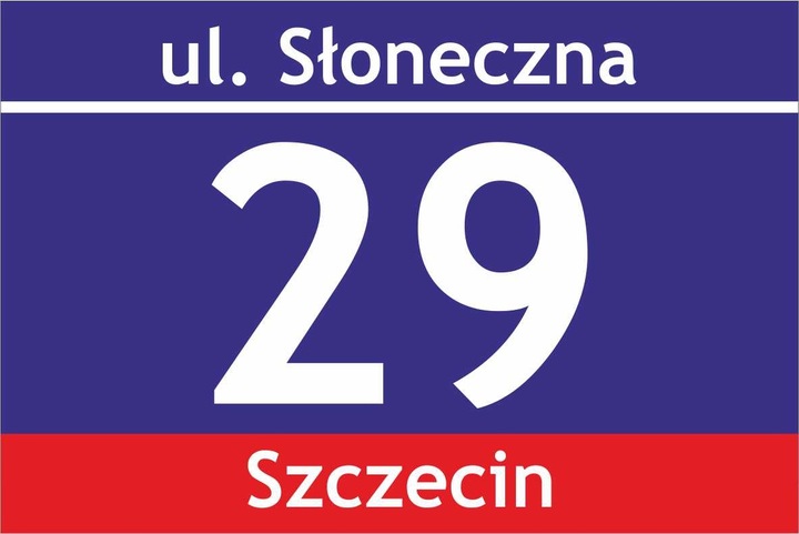 Tablica tabliczka adresowa z numerem domu 30X20 cm Kreator zaprojektuj sam