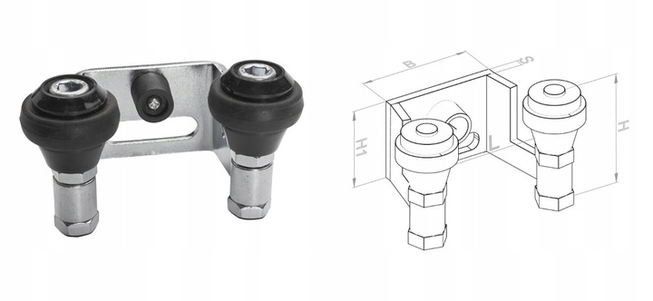 WÓZKI DO BRAMY PRZESUWNEJ 80x80 5 ROLKOWE TRWAŁE ROLKI STALOWE DO 600KG WDB